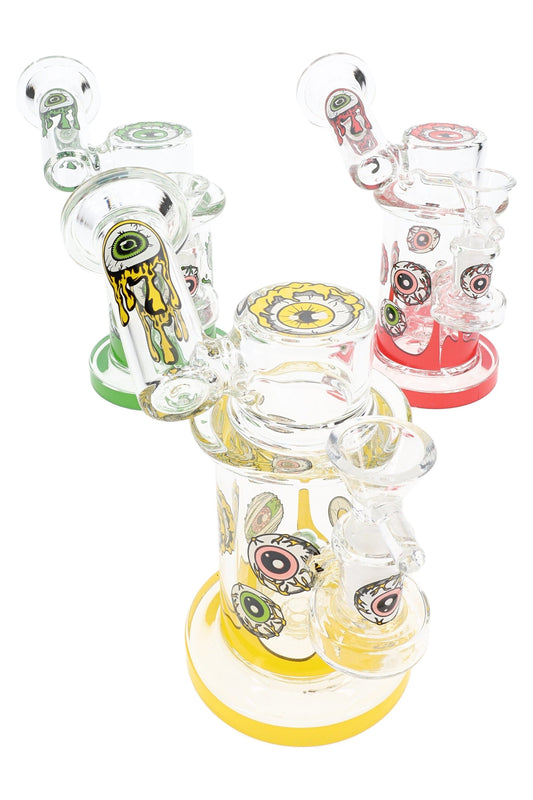 Glass Sidecar Bong “Eye Spy” – Showerhead Perc – 14.5 mm GoG – 5½″