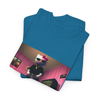 Gangsta Hello Kitty Chillin' In Low Poly Room Tee