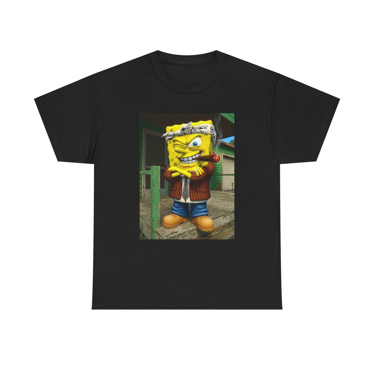 Gangster Sponge Winking and Smoking