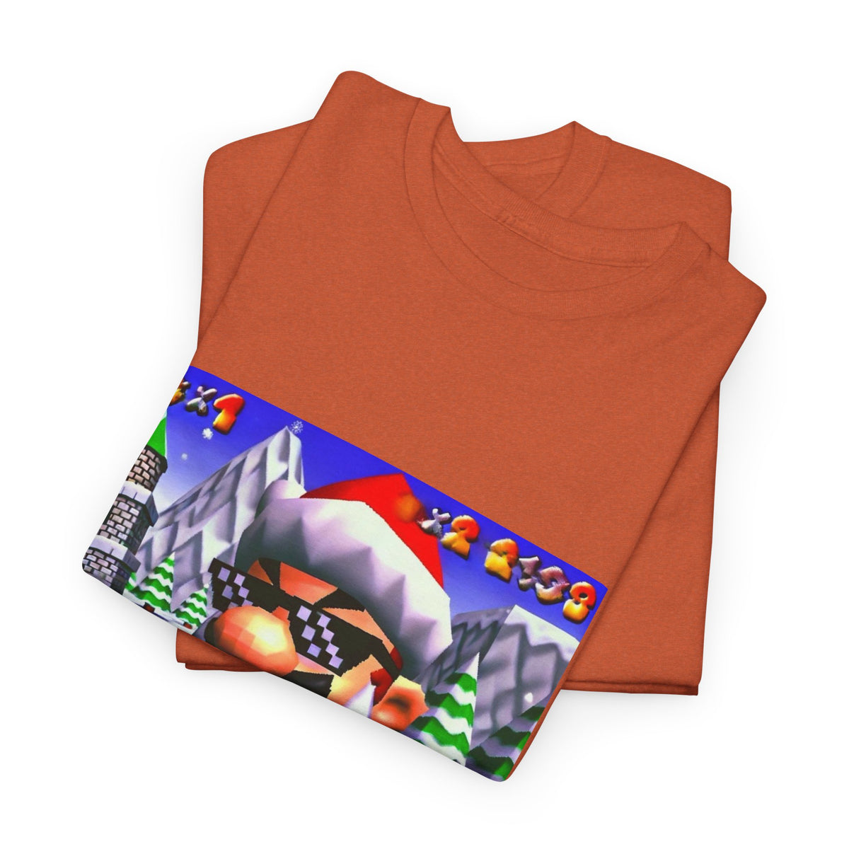 Deal With It Santa Mario Smoking Blunt Tee
