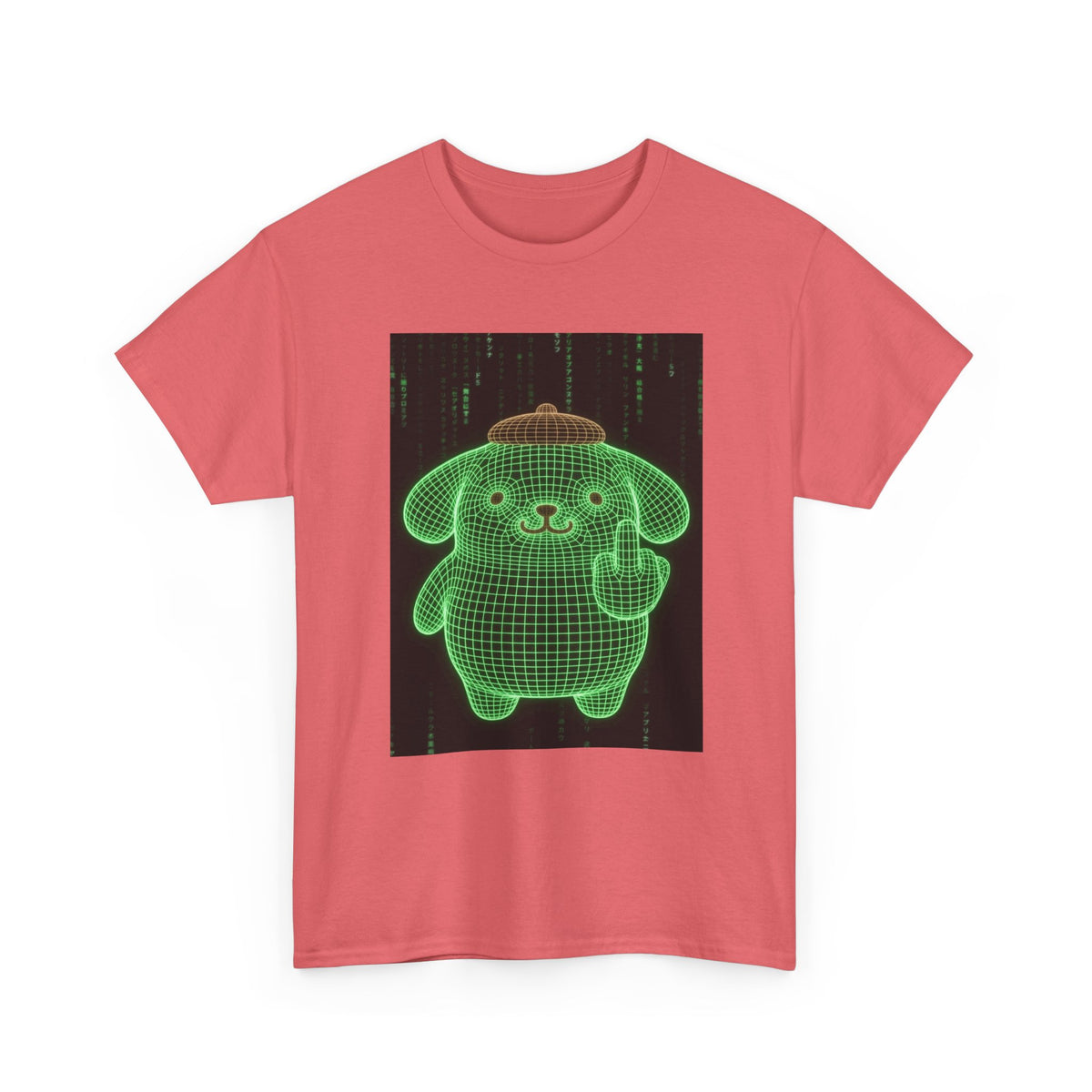 Wireframe Puppy Flipping The Bird