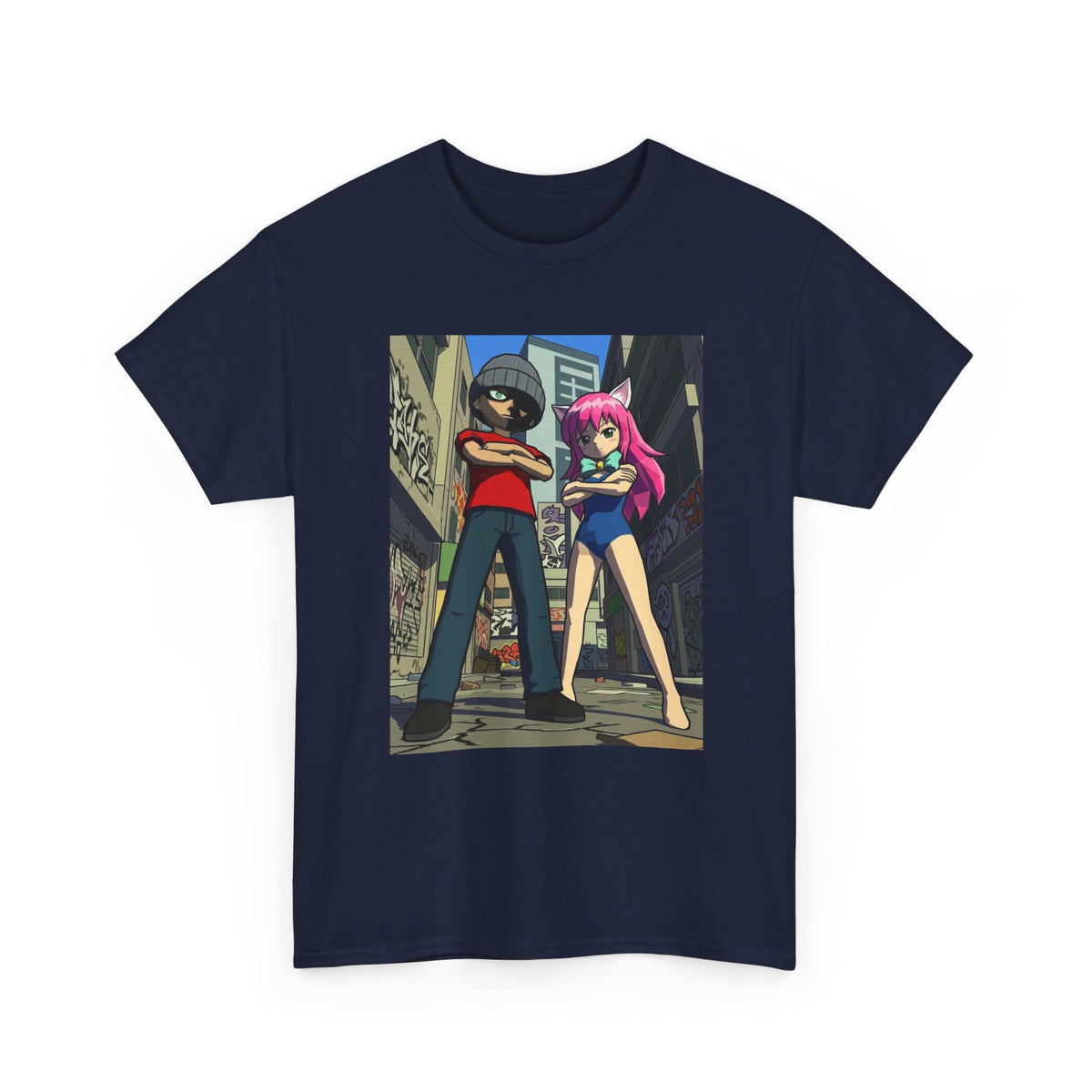 Urban Duo Standoff In Graffiti Alley Tee
