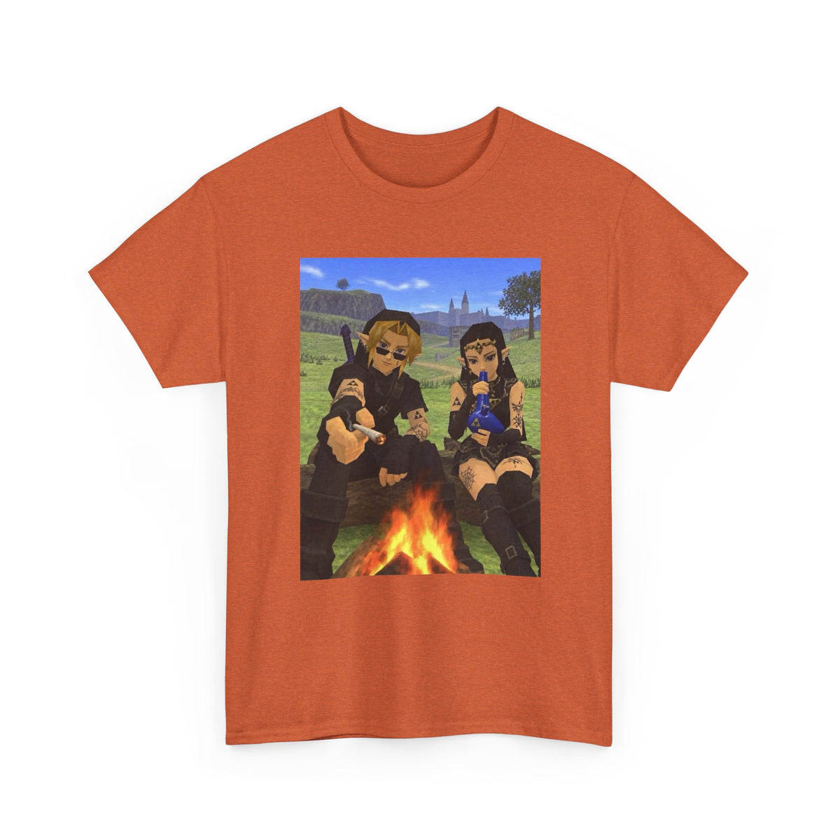 Dark Link And Dark Zelda Chilling Campfire Tee