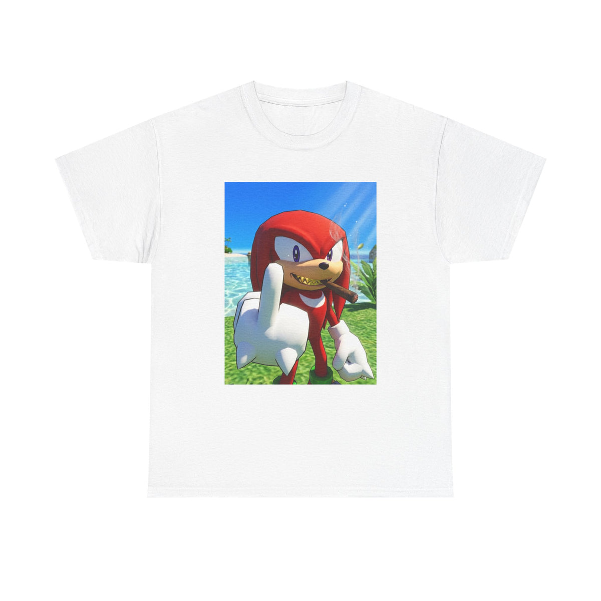 Knuckles Smoking Cigar On Tropical Beach