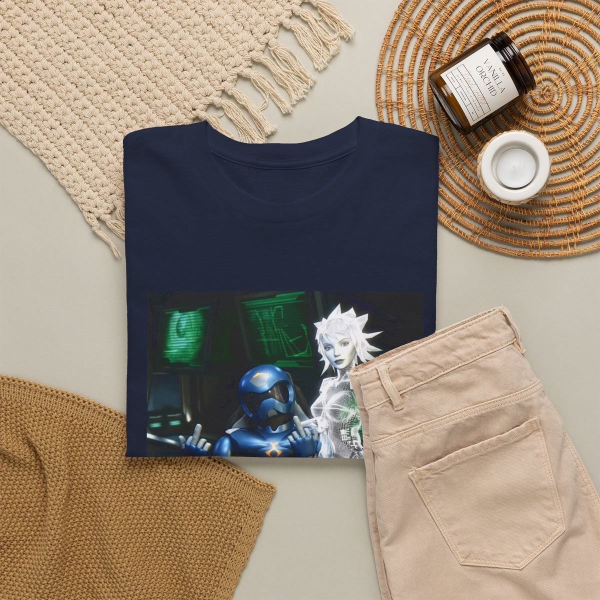 Cyborg & Hologram Flipping The Bird Tee