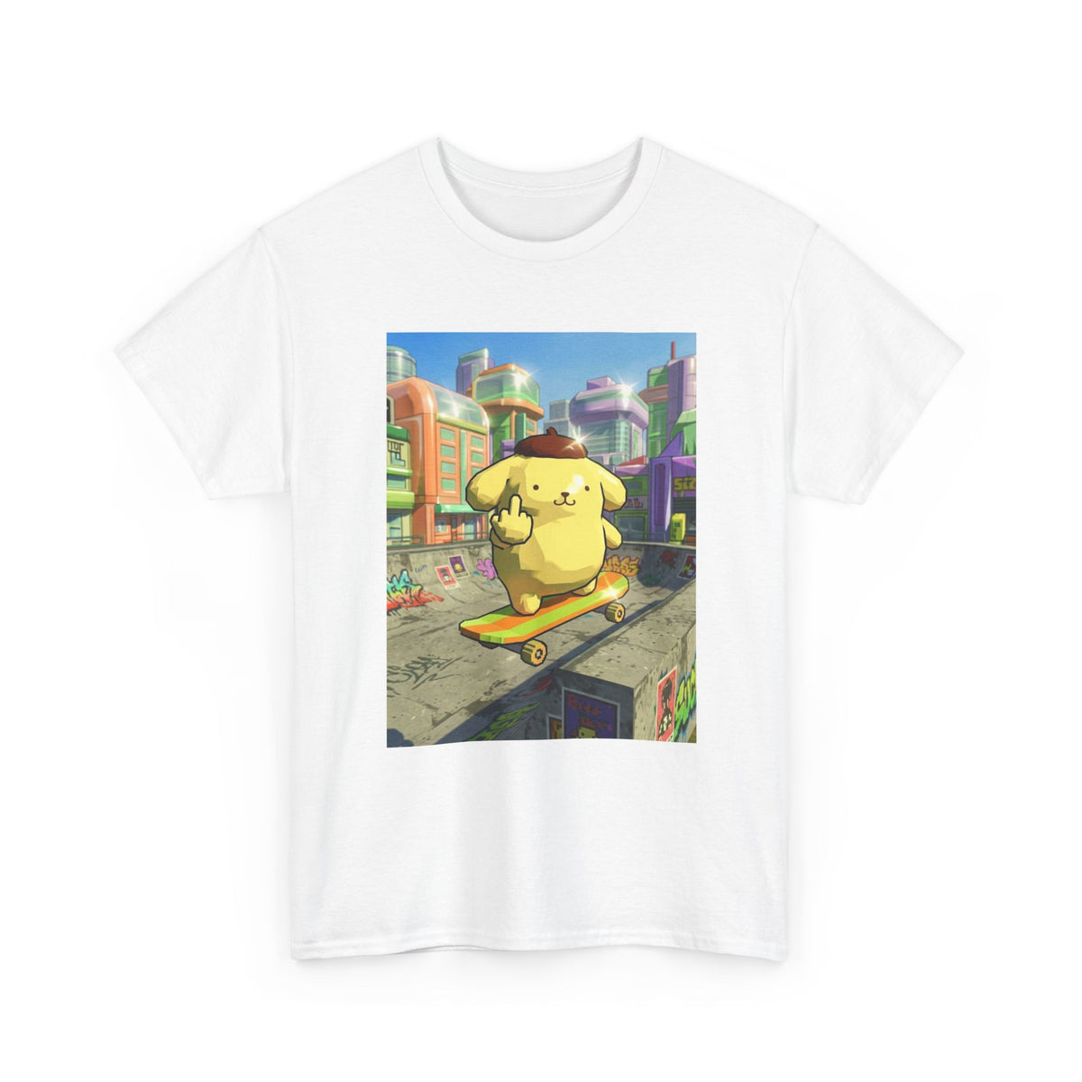 Pompompurin Flipping Bird Skate Park Tee