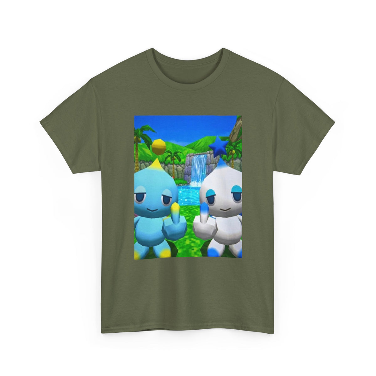 Chao Flipping Middle Fingers At Waterfall