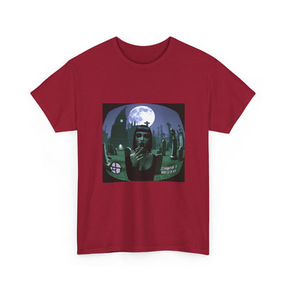 Goth Sim Smoking In Cemetery Moonlight Tee