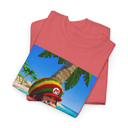 Rasta Mario Chilling On Beach Tee