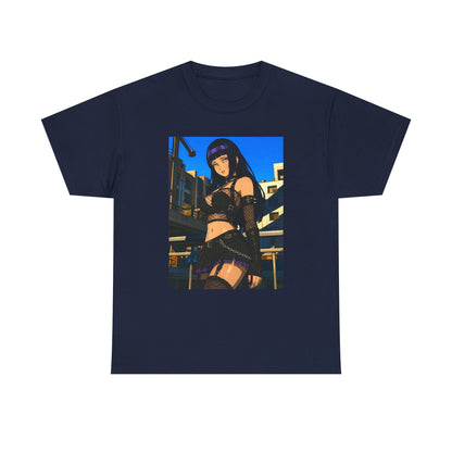 Gothic Anime Girl Staring Cityscape Tee