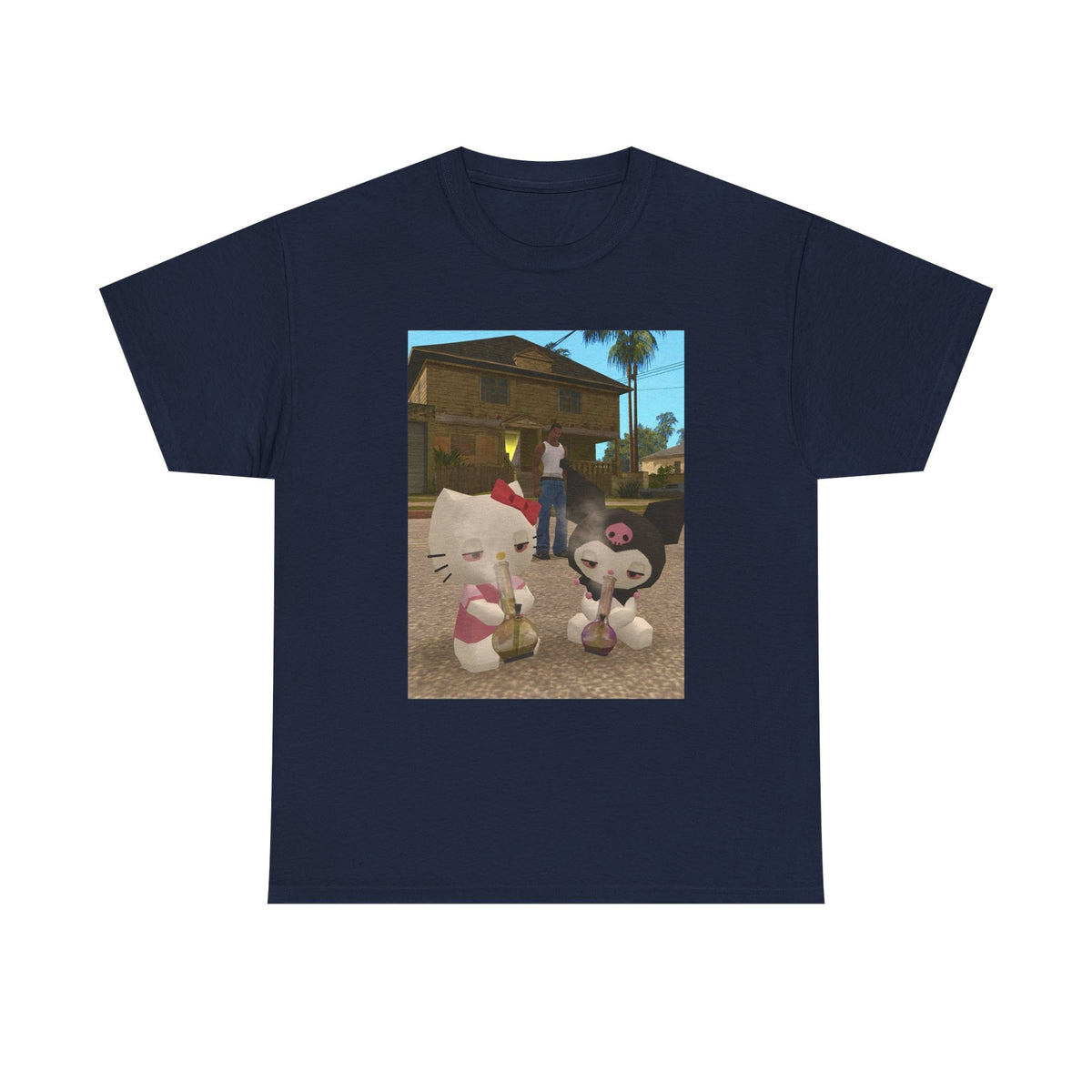 CJ And High Sanrio Characters In Grove Street Tee