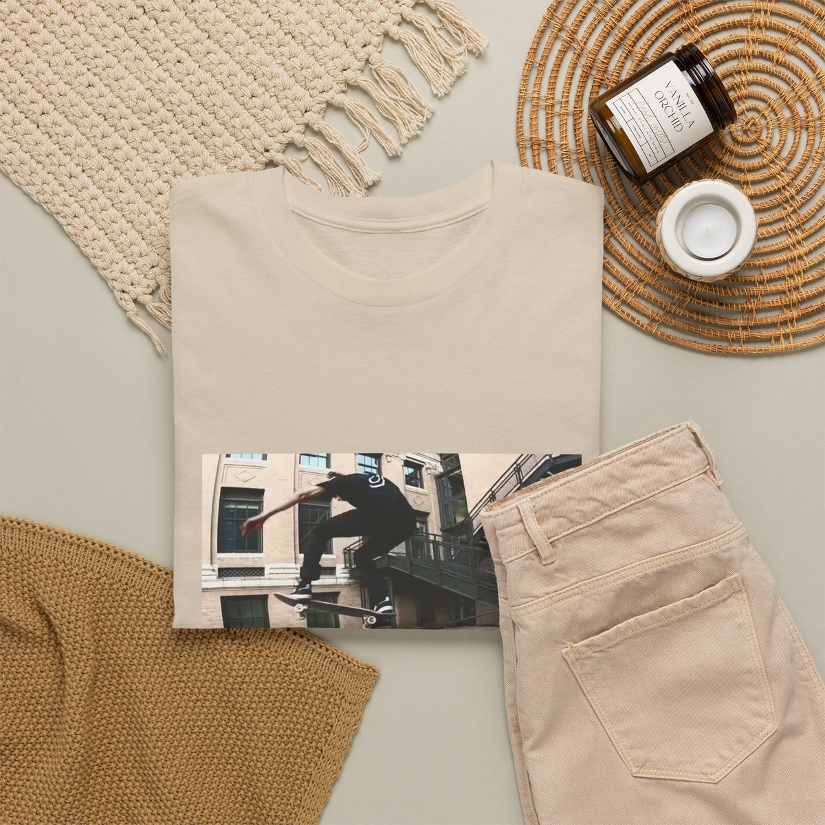 Skater Riding Through Cloud Passage Tee