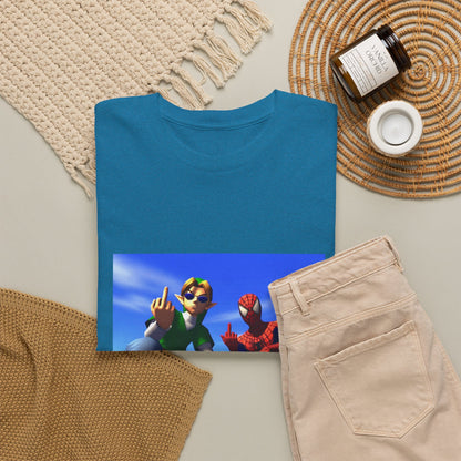 Link And Spider-Man Flipping The Bird
