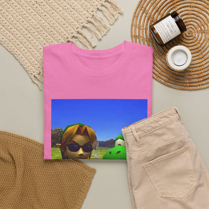 Link And Yoshi Smoking With Attitude Tee