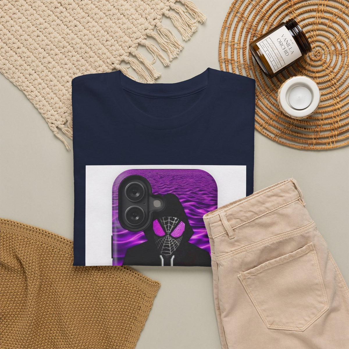 Pixelated Web-Slinger Holding Purple Drink Tee