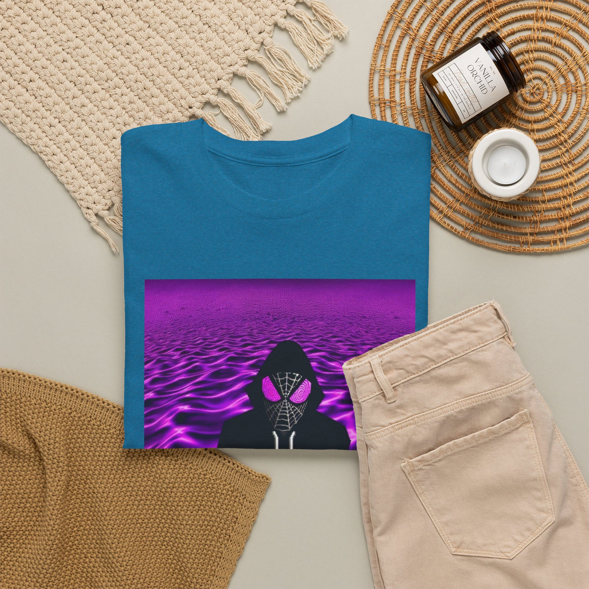 Spider-Hoodie With Purple Swirls Tee