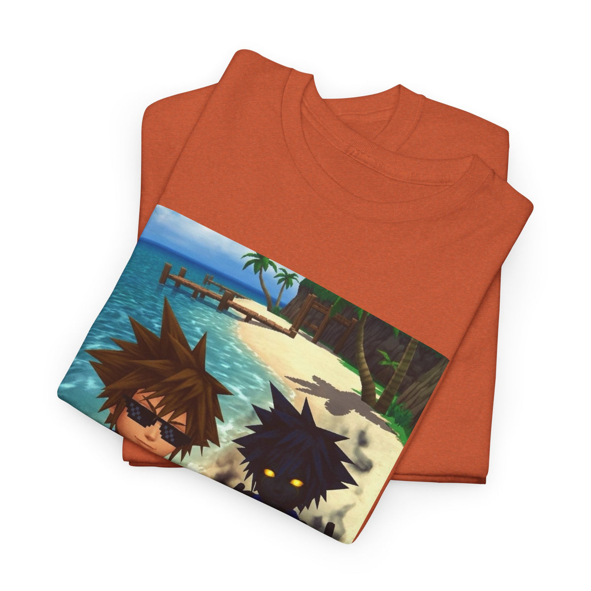 Sora And Dark Form Flipping Off At The Beach