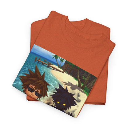 Sora And Dark Form Flipping Off At The Beach