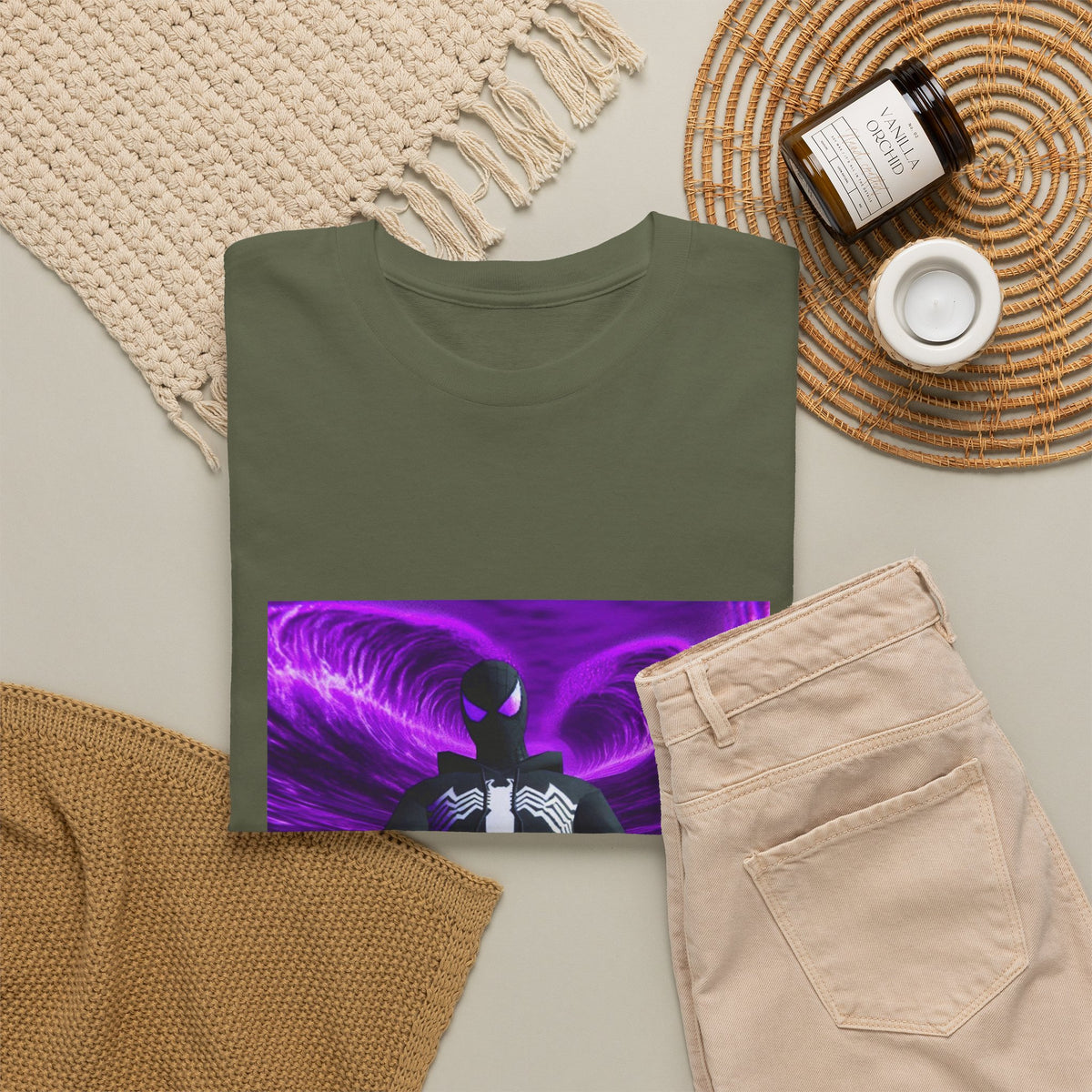 Black Spider-Man Chilling with Lean in Purple Haze