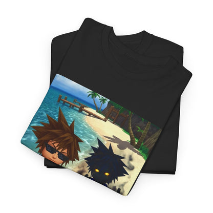 Sora And Dark Form Flipping Off At The Beach