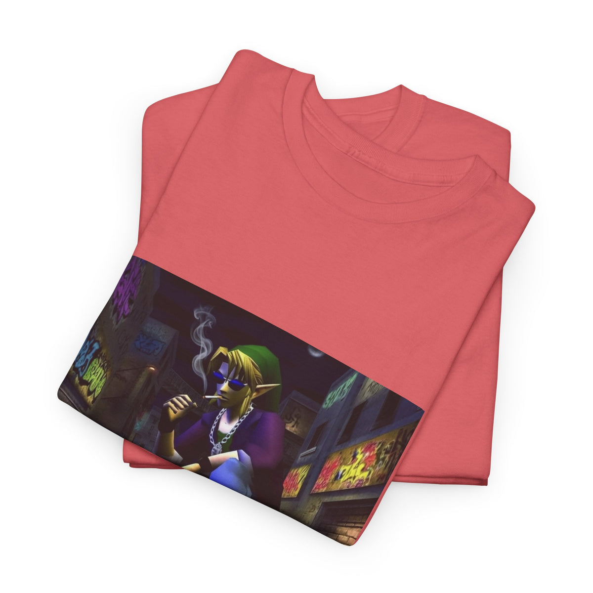 Skater Link Smoking In Gritty Alley Tee