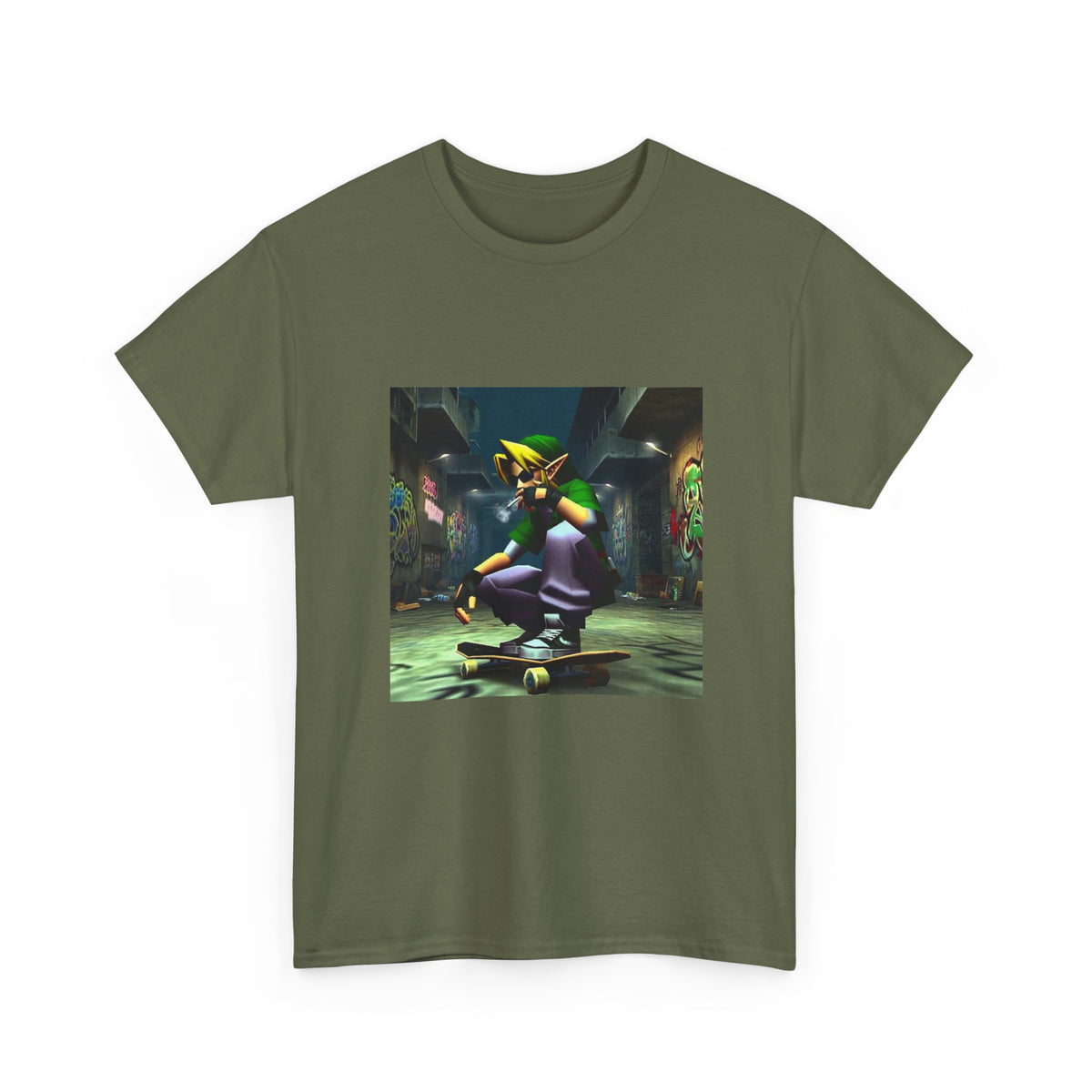 Street Link Smoking On Skateboard Tee