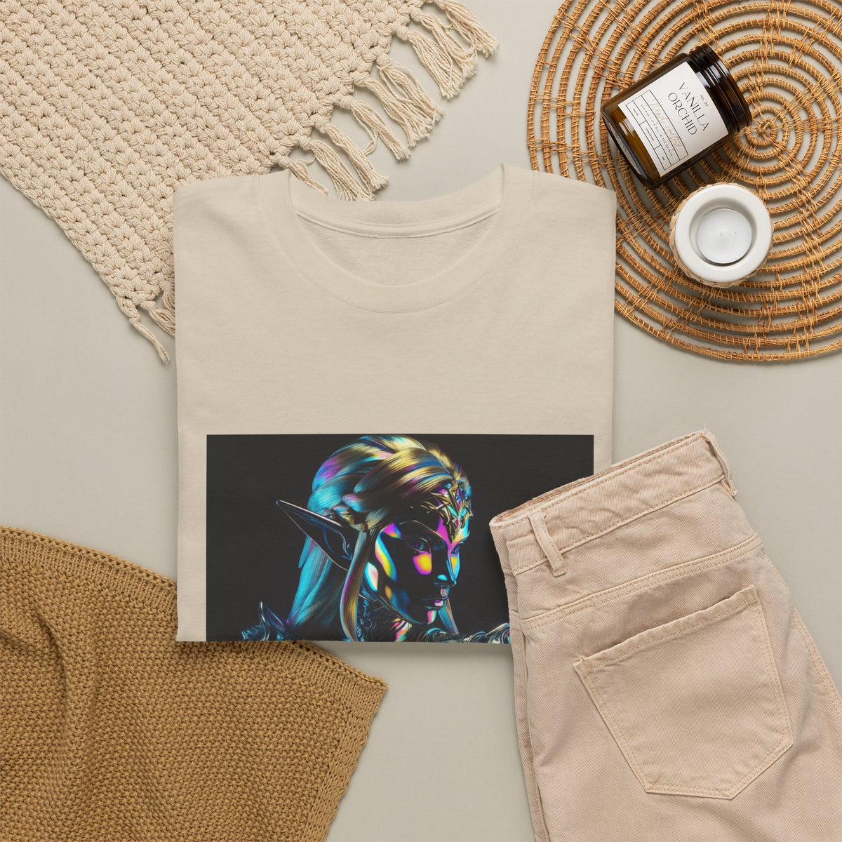 Holographic Elf Princess Chrome Armor Tee