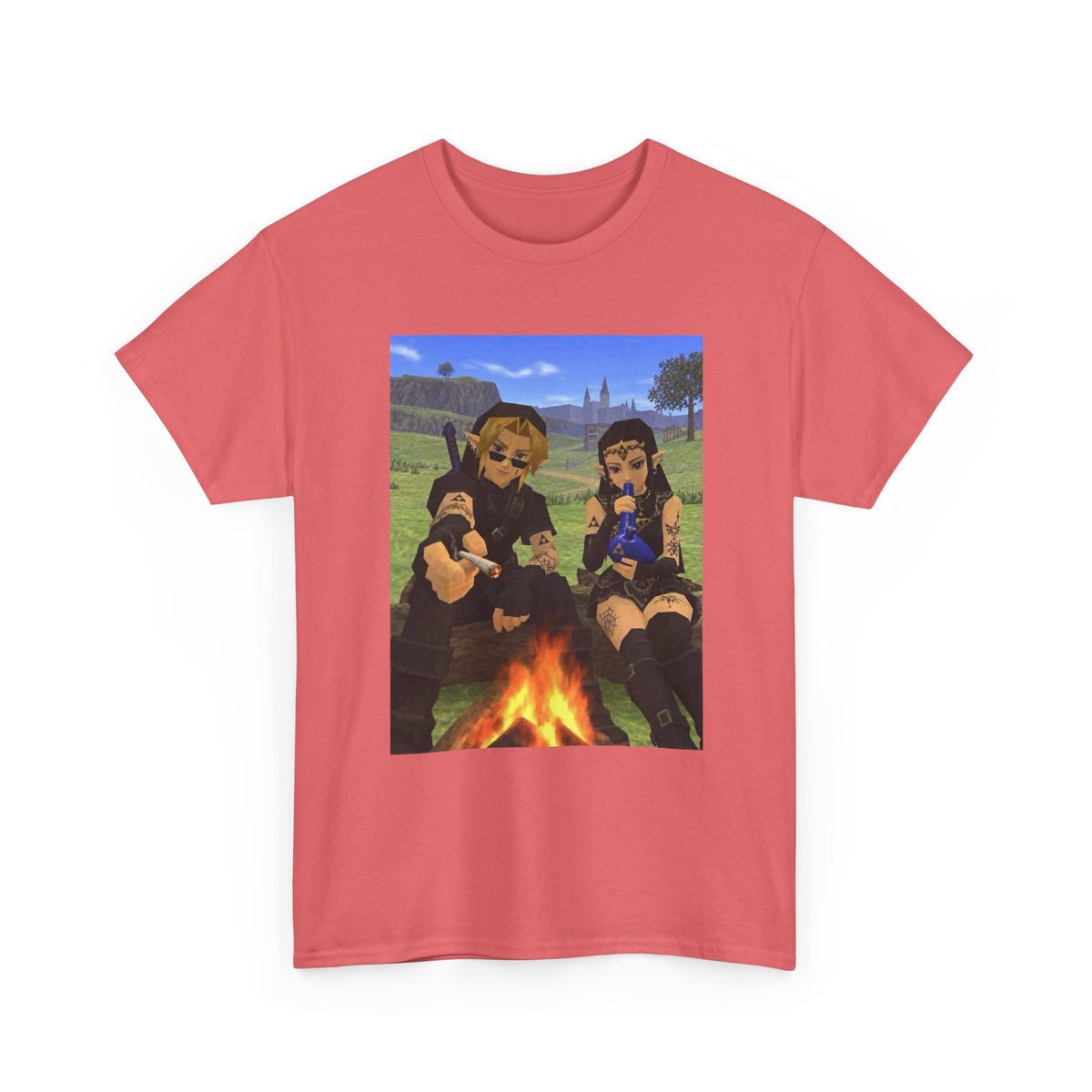 Dark Link And Dark Zelda Chilling Campfire Tee