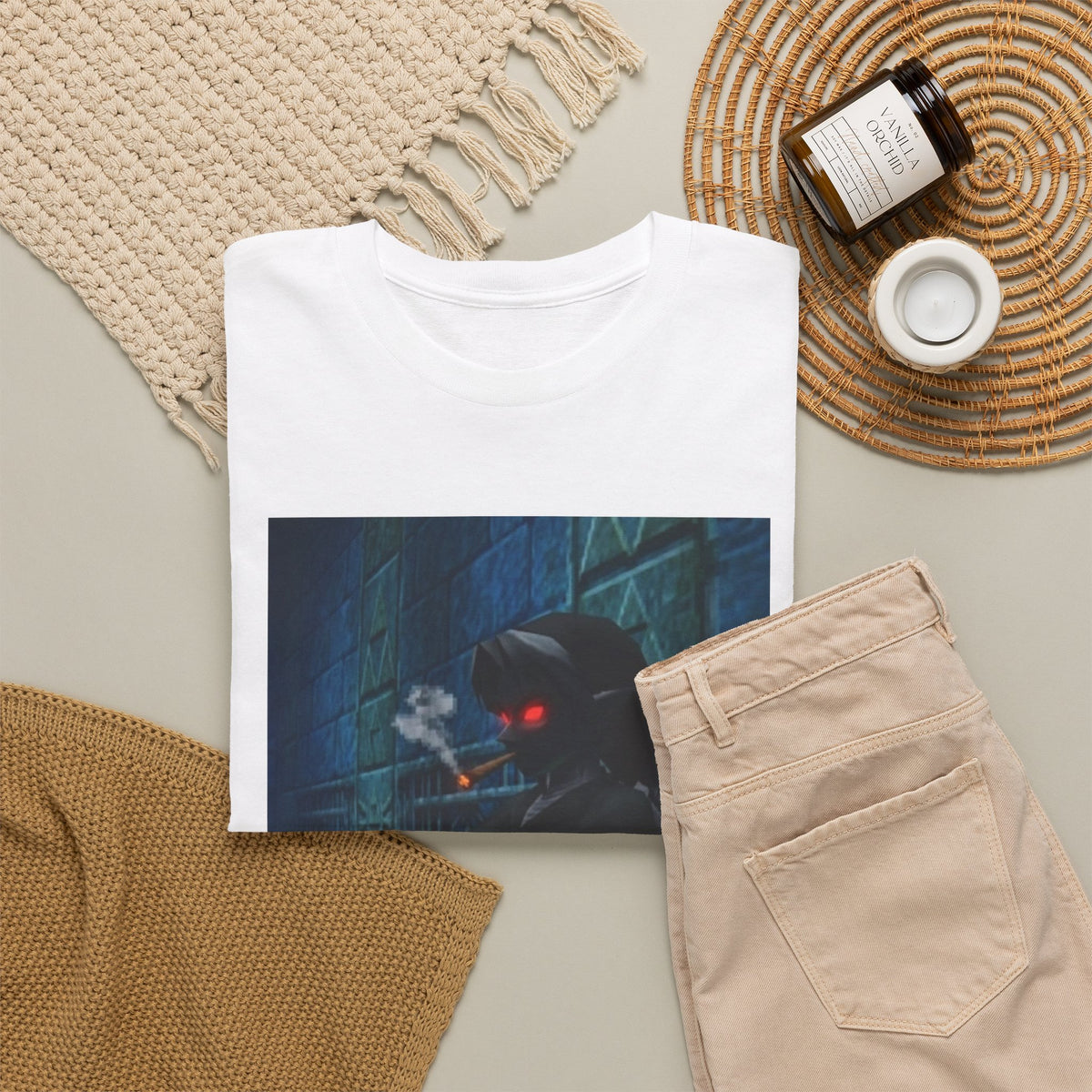 Dark Elf Smoking Blunt In Dungeon Tee