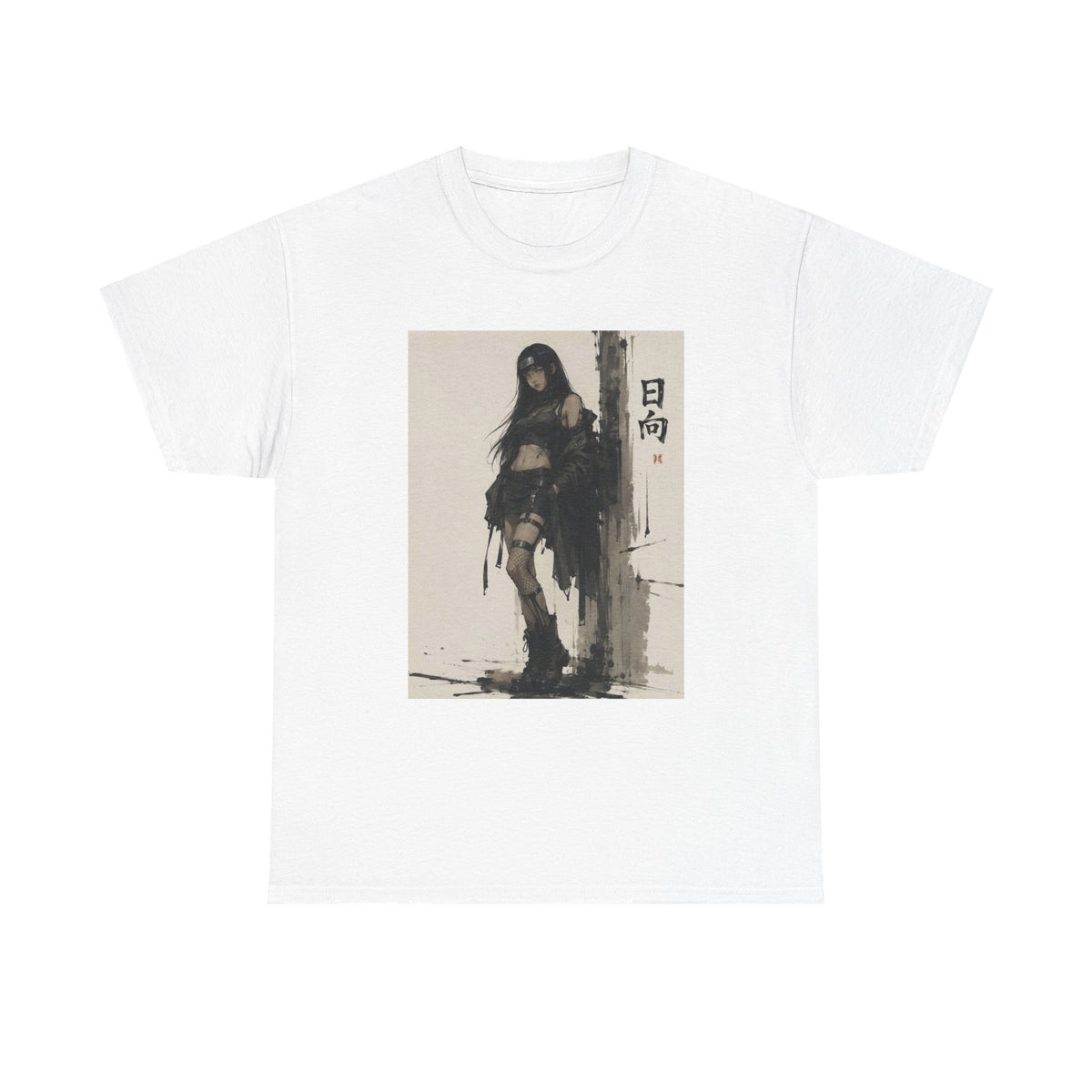 Anime Warrior Girl Leaning On Post Tee