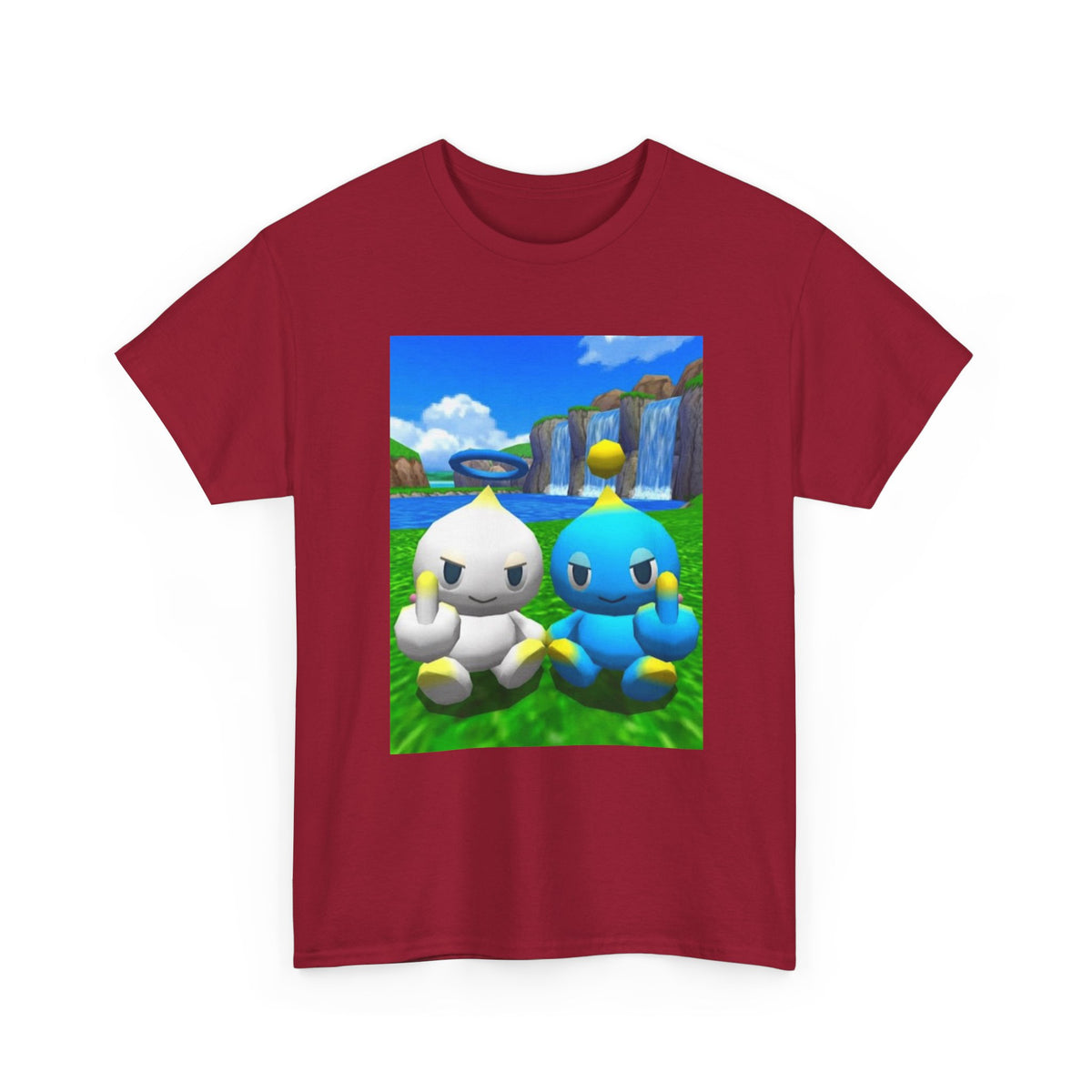 Chao Flipping Off On Green Hills Tee