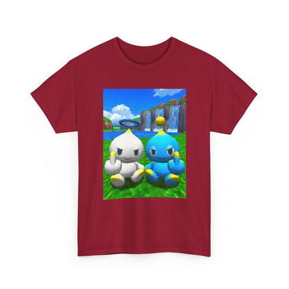 Chao Flipping Off On Green Hills Tee