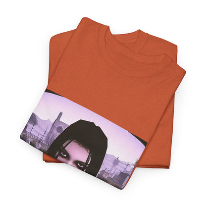 Goth Girl Smoking In Cemetery Tee (Design 17)