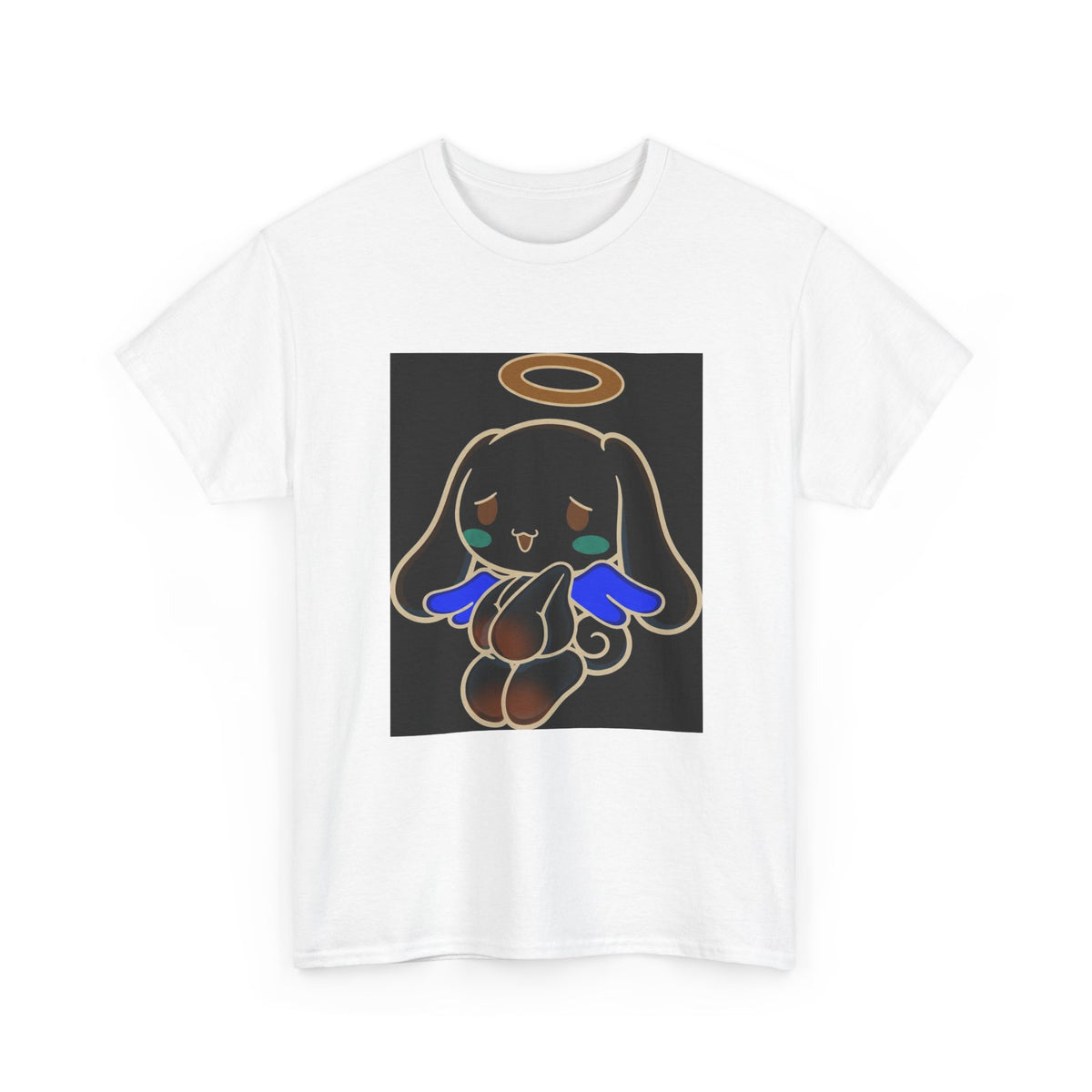 Melancholy Angel Dog Kneeling With Halo Tee