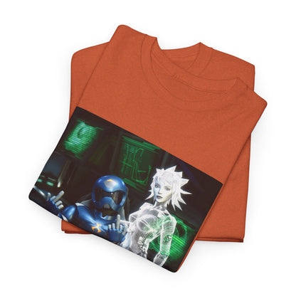 Cyborg & Hologram Flipping The Bird Tee