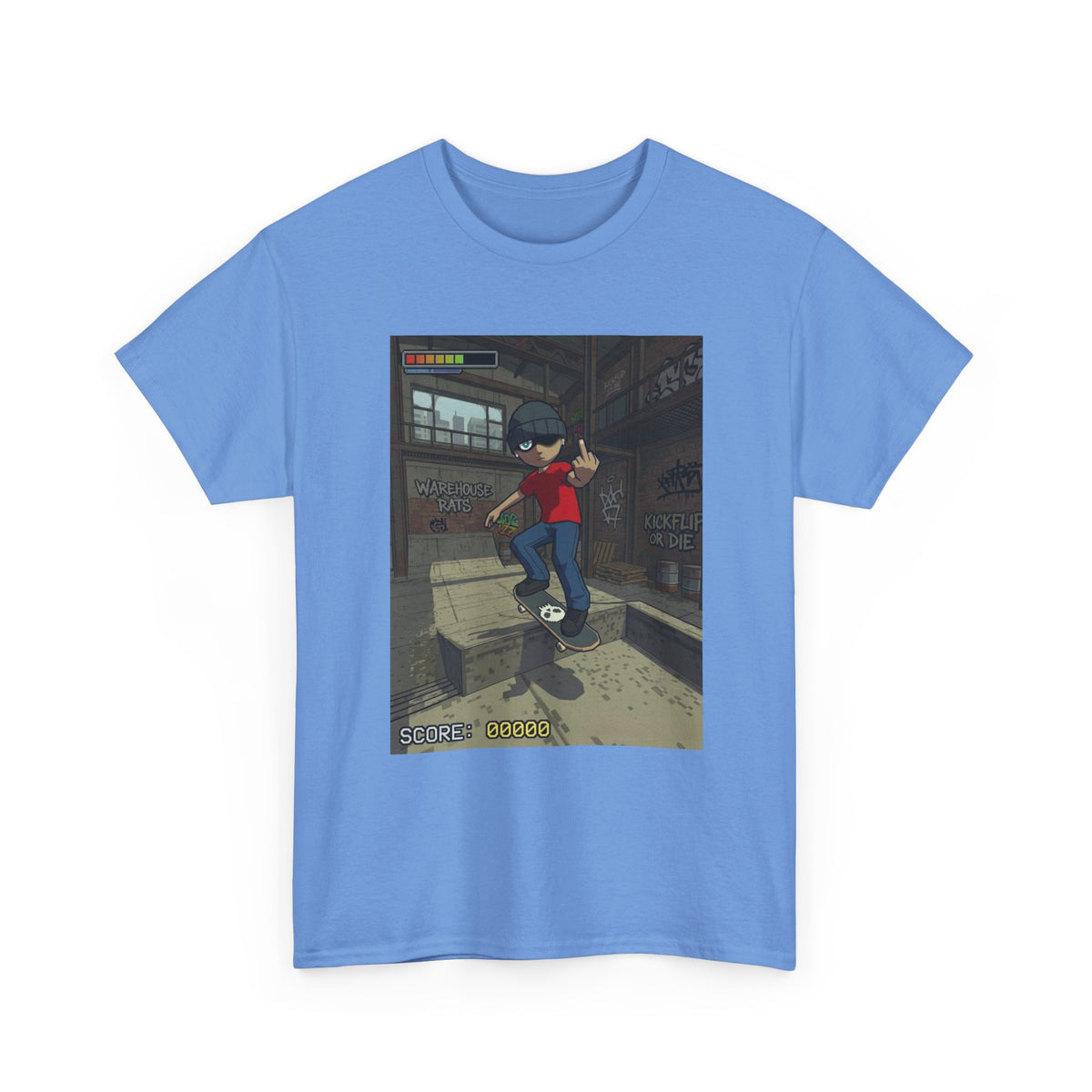 Rebellious Skater Flips Off Warehouse Scene