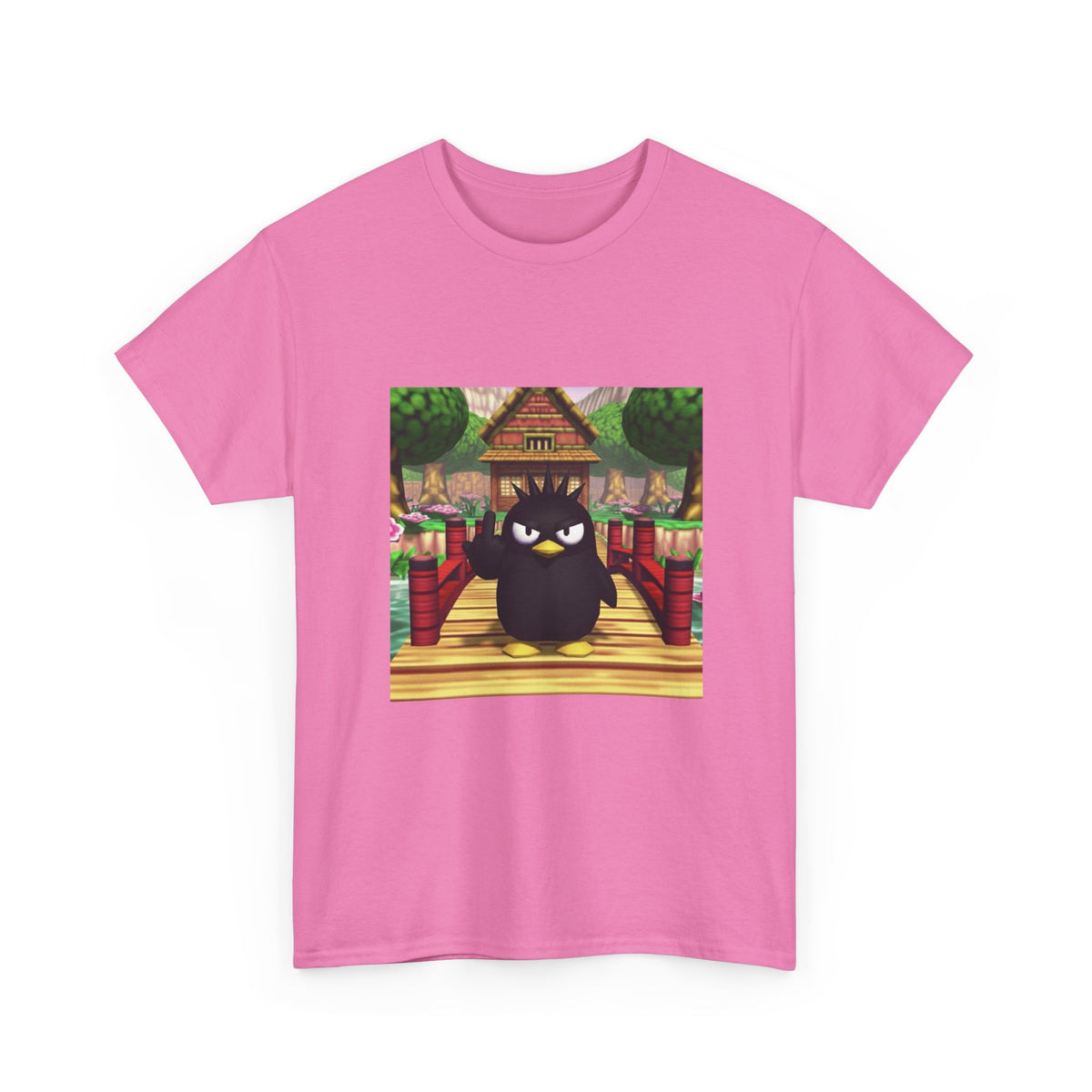 Grumpy Black Bird Flipping Off Tee