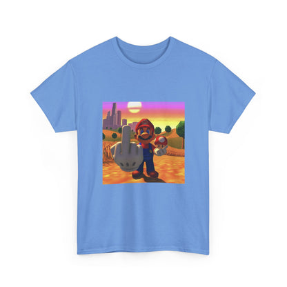 Mario And Mushroom Flipping Off Tee