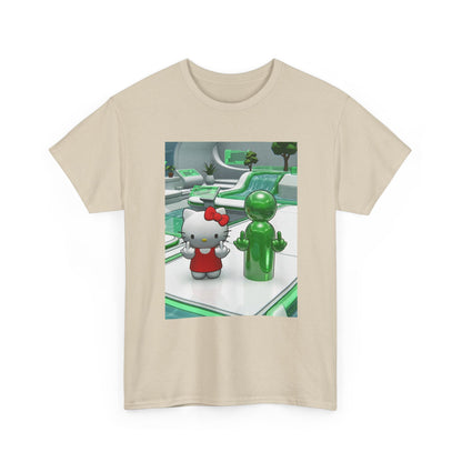 Cute Kitty And Green Dude Flipping Off
