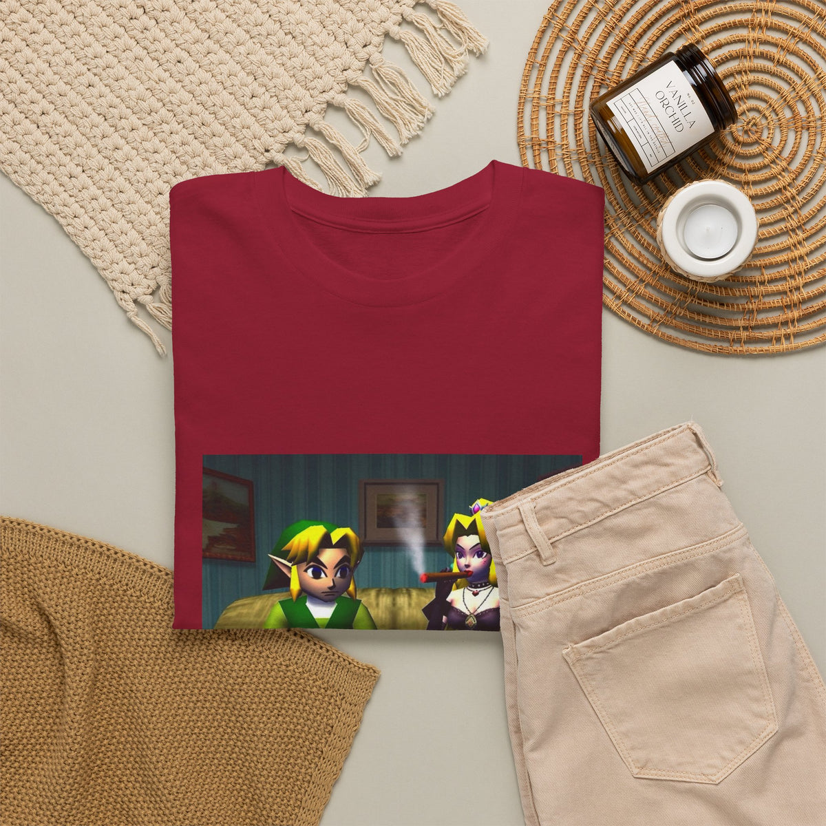 Link and Goth Peach Chillin' and Smoking Tee