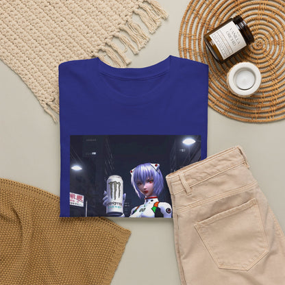 Rei Ayanami Holds Monster Energy In City