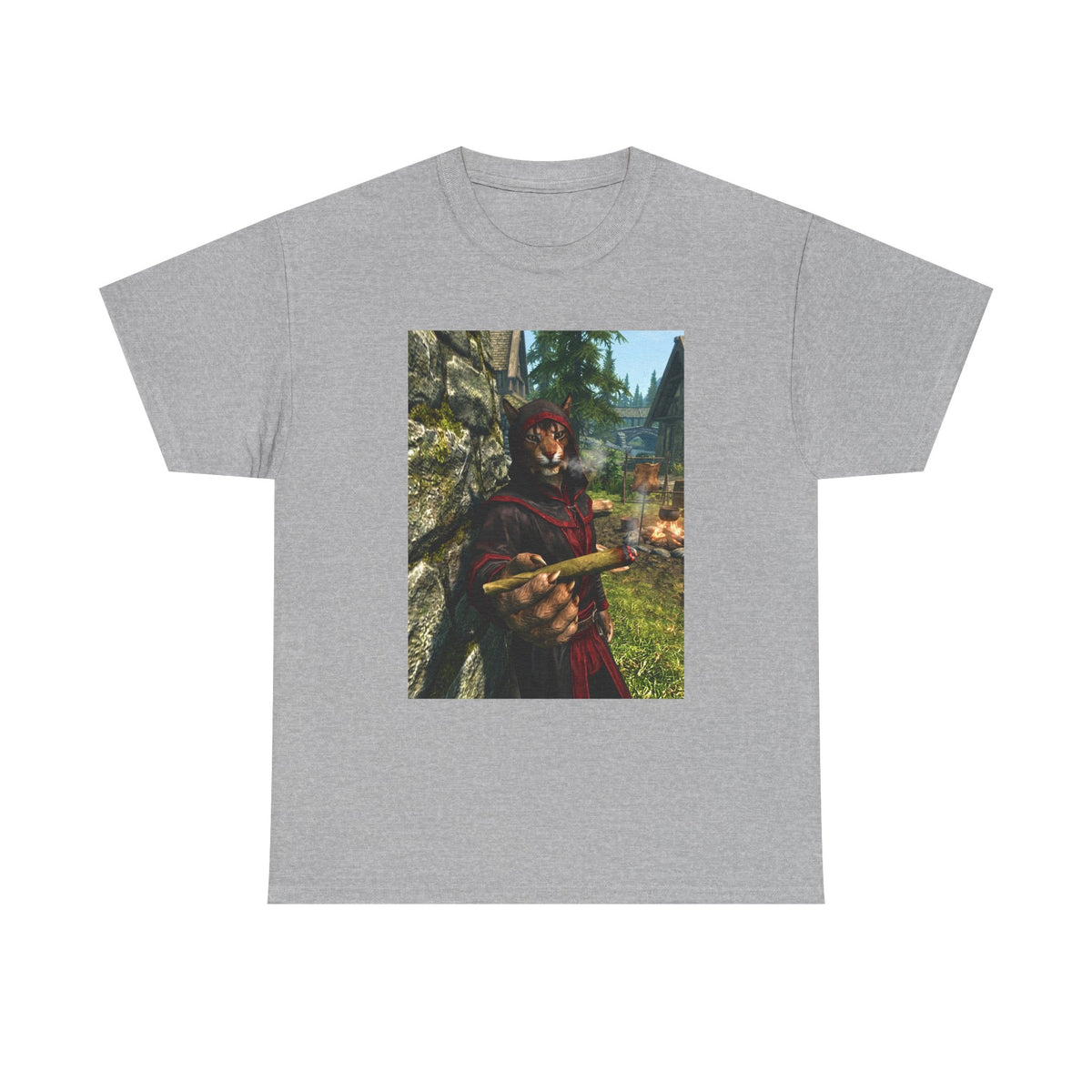 Khajiit Smoking Blunt In Skyrim Tee