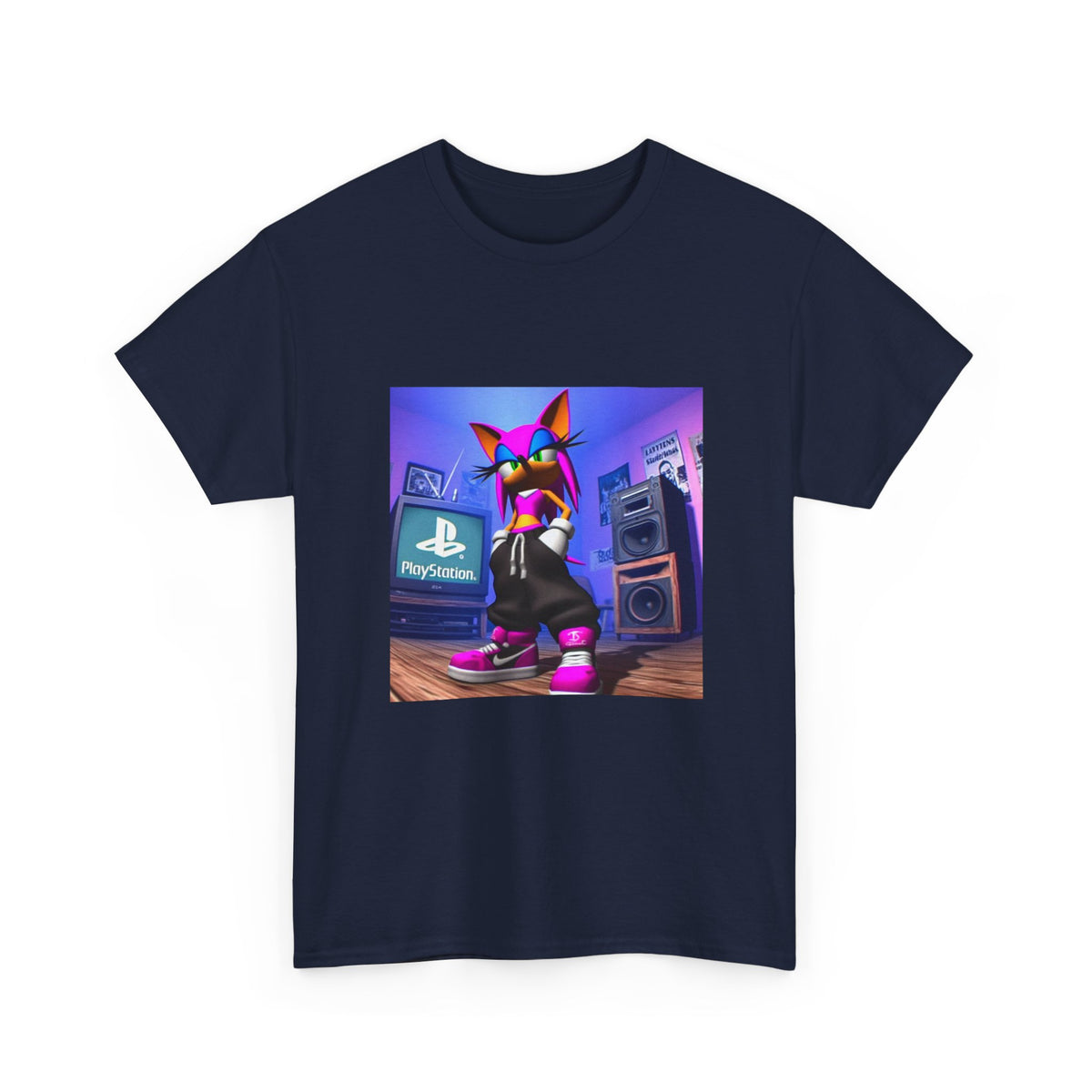 Pink Sonic-Style Character In Y2K Drip