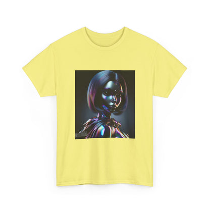 Holographic Cyberpunk Raven Stares Intensively