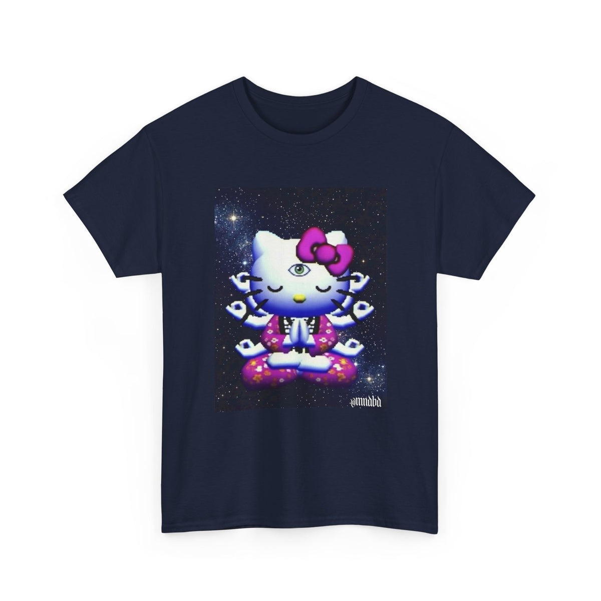 Third Eye Kitty Meditating In Space Tee