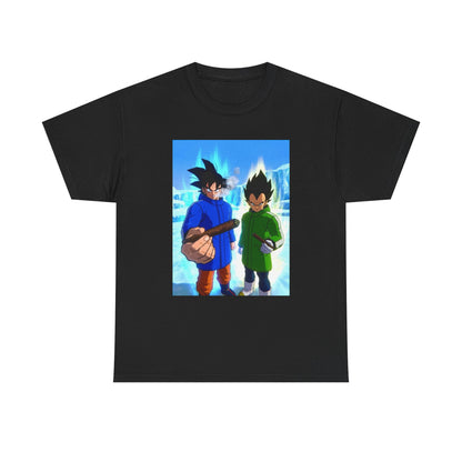 Goku And Vegeta Smoking In Snowy Scene Tee
