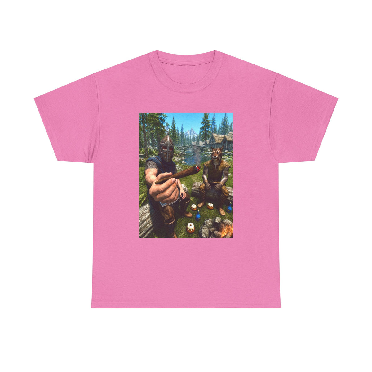Dragonborn Khajiit Blazing In Skyrim Tee