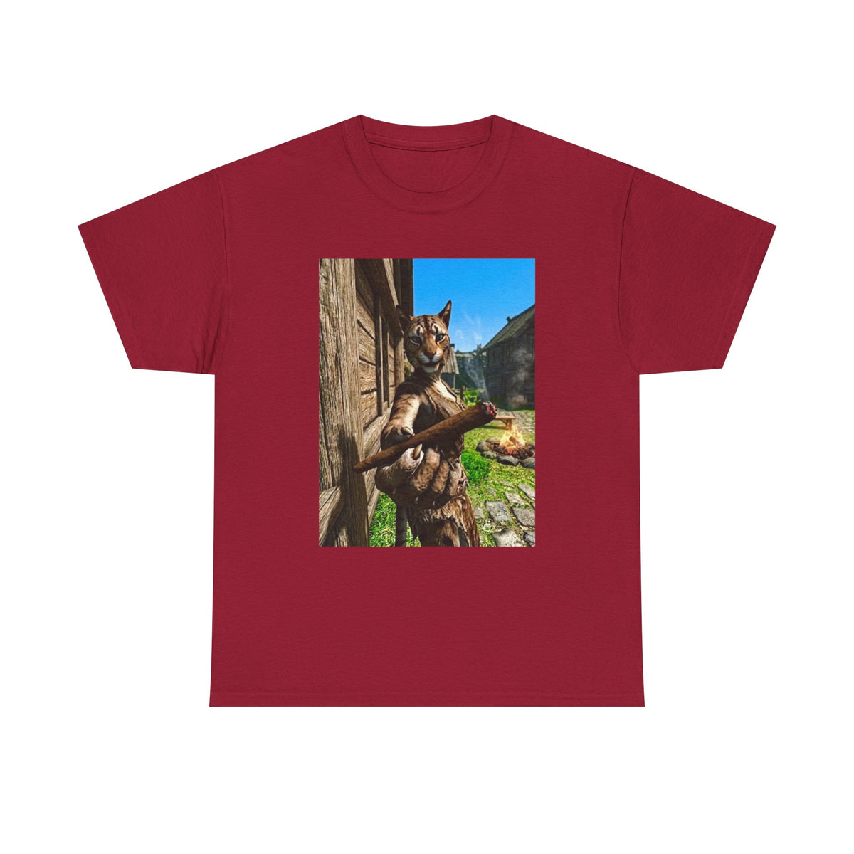 Feline Warrior Igniting Blunt Campfire Tee