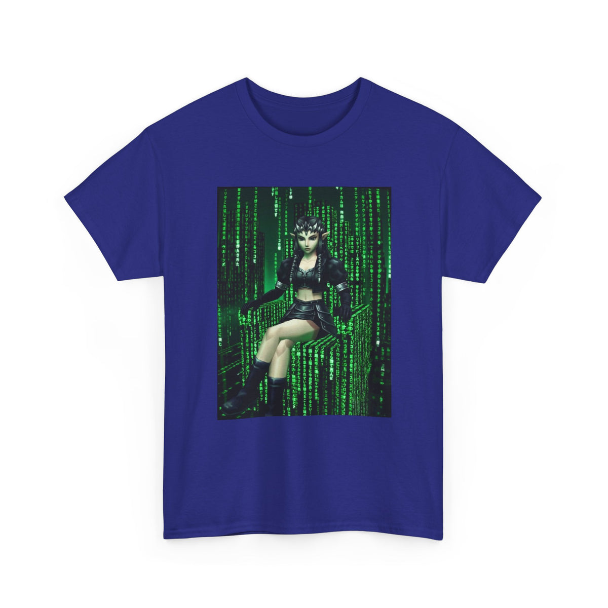 Cyberpunk Elf Queen In The Matrix City Tee