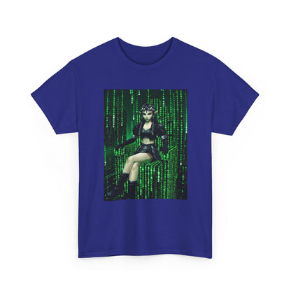 Cyberpunk Elf Queen In The Matrix City Tee